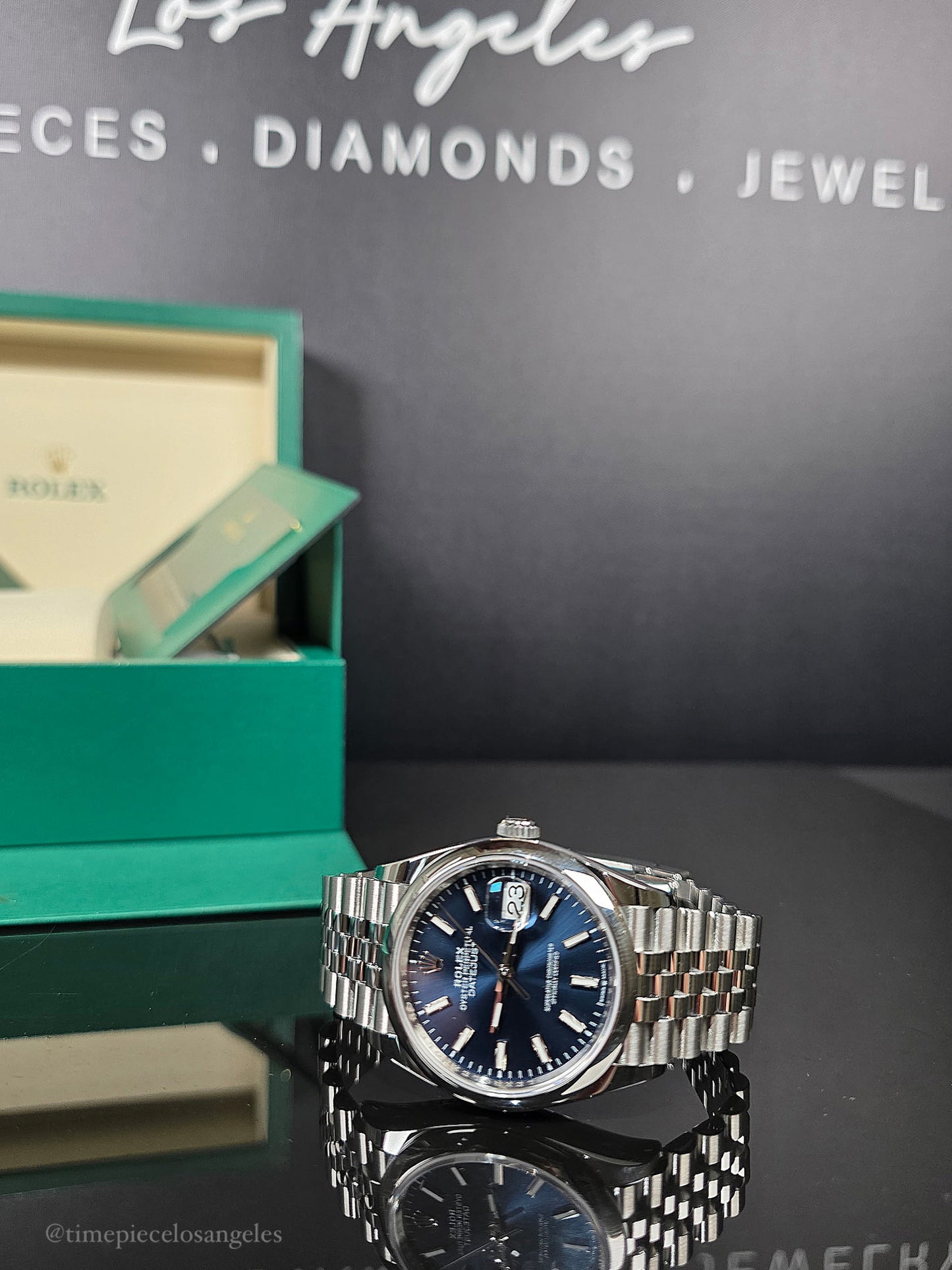 blue dial watch