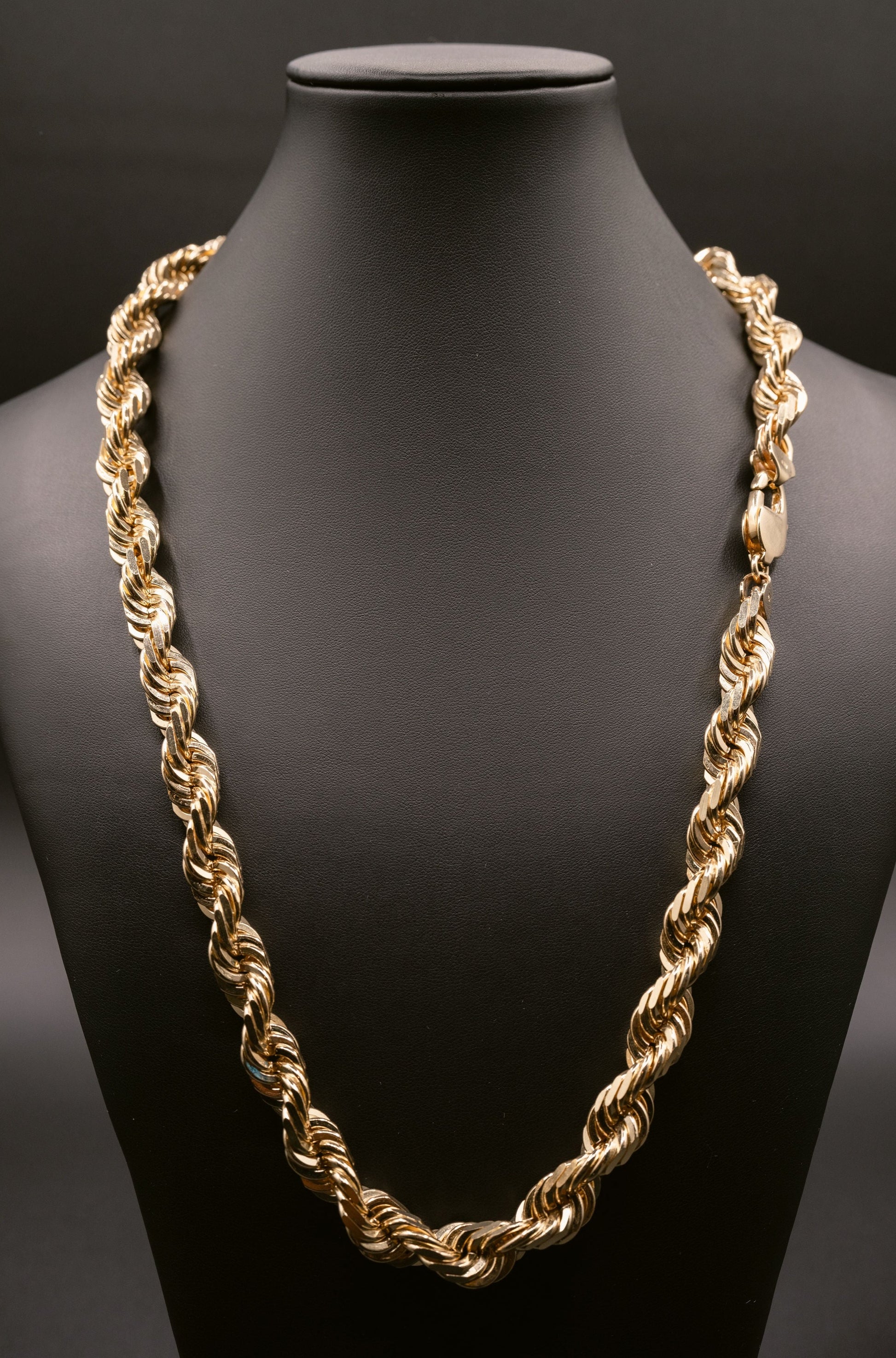 (18KT) Yellow Gold Diamond Cut Rope Chains