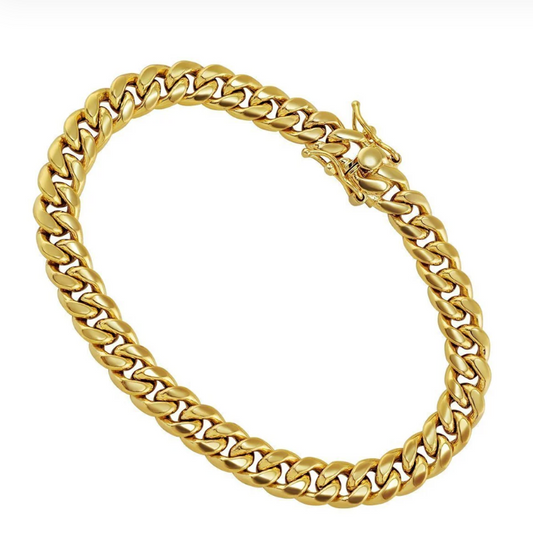 (18KT) Miami Cuban Bracelet | Yellow Gold