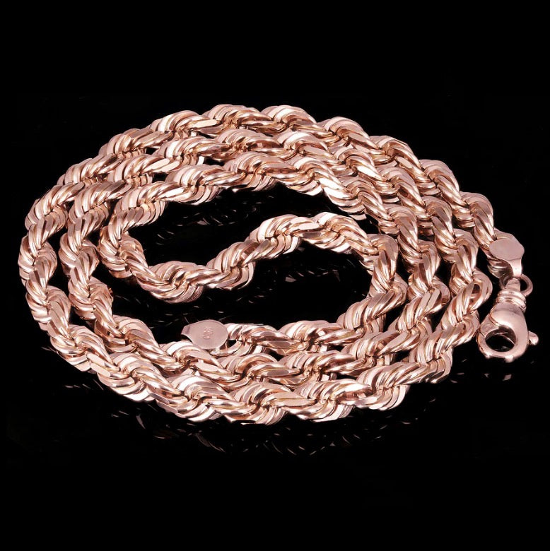 Premium rose gold rope chain