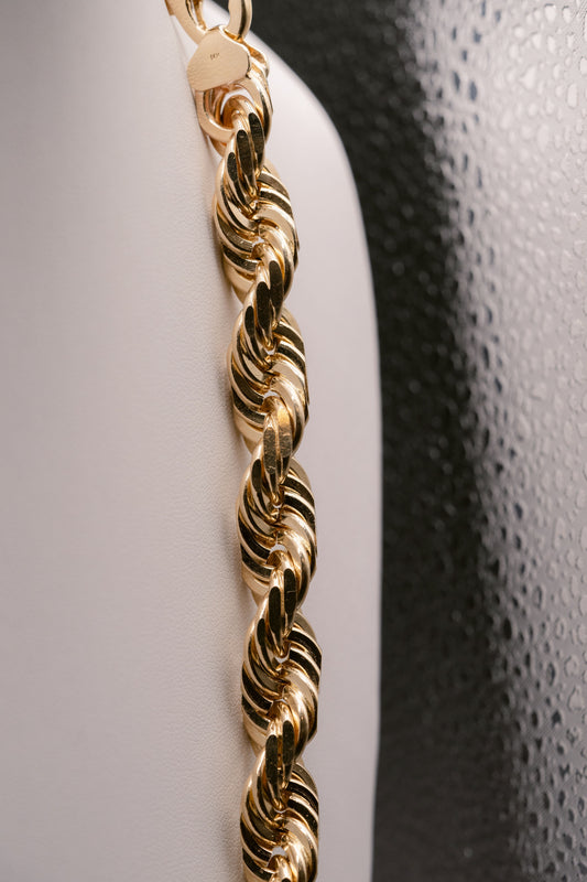 Solid Yellow Gold Rope Chain 3