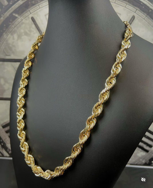 Thick Yellow Diamond Cut Rope Chain 26