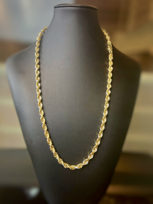 Trendy Yellow Gold Rope Chain 17