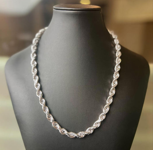 White Diamond Cut Rope Chain 5