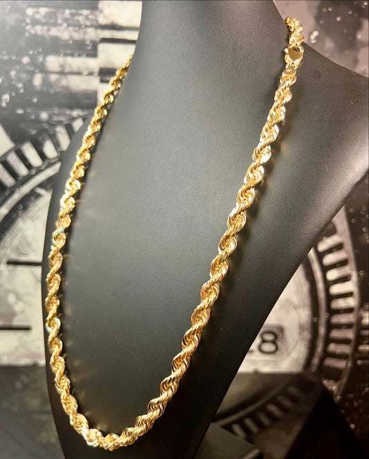 Yellow Diamond Cut Rope Chain 4