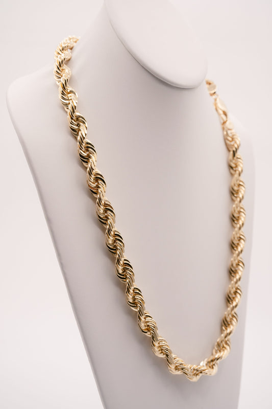 Yellow Gold Diamond Cut Rope Chain 6