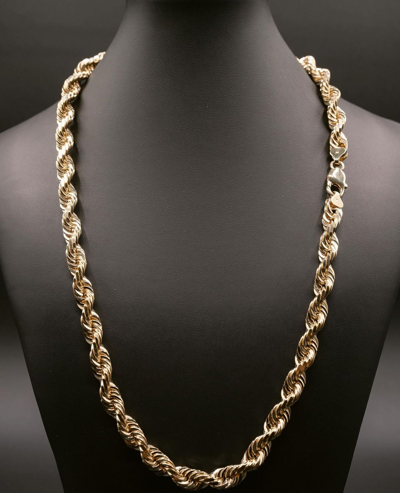Yellow Gold Diamond Cut thick Rope Chain