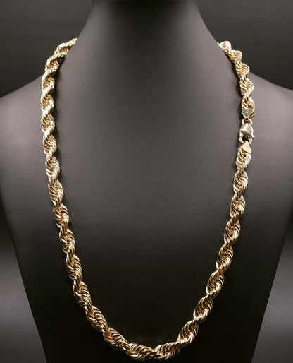 Yellow Gold Diamond Cut thick Rope Chain