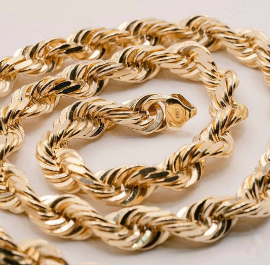 Yellow Gold Rope Chain Stylish 16