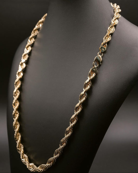 Yellow Solid Gold Rope Chain 7