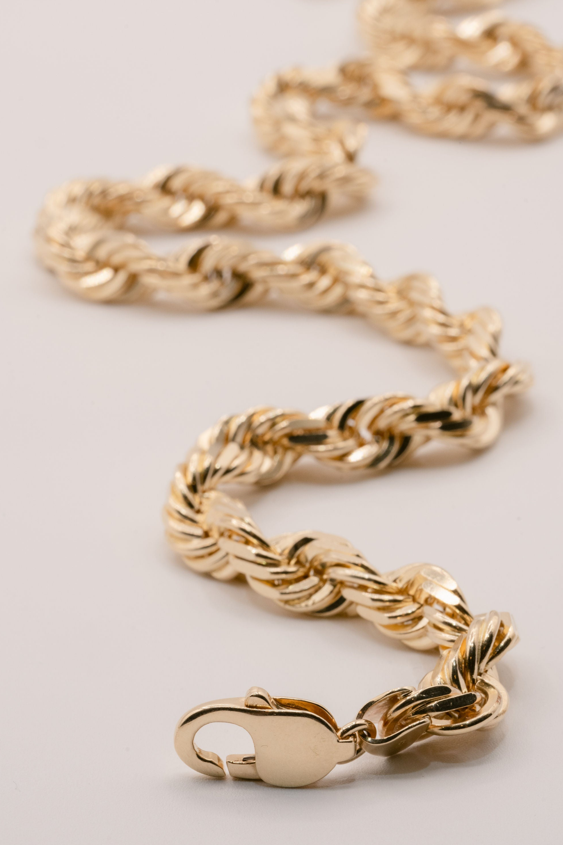 Yellow gold rope chain