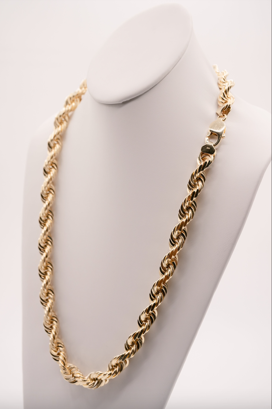 yellow gold diamond cut rope chain solid